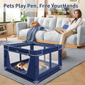 Puppy Playpen Indoor for Dog Small Pets, Dog Playpen 42x42 x25 inch, Dog Play Pen Indoors with Gate, Oxford Fabric Pet Exercise pens for Puppy, Anti-Tipping Dog Enclosure with Zipper Door