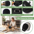 VINGER Pet Hair Removal Glove for Cats & Dogs, Electrostatic Pet Hair Gloves with Adjustable Wristband, Five-Finger Magic Brush Remover Tool for Laundry, Carpet, Couch, Car Seats & Clothing (Black)