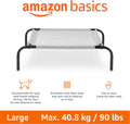Amazon Basics Cooling Breathable Elevated Dog Bed with Metal Frame for Large Dogs, 51" x 31" x 8", Grey