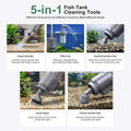 Electric Aquarium Vacuum Gravel Cleaner 5-in-1 Fish Tank Cleaning Kit 28W Automatic Gravel Vacuum for Aquarium 10-100 Ga