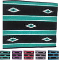 Majestic Ally 36"x 34" Navajo Design Acrylic Saddle Blanket -2.4 lbs (Turquoise Green and Black)