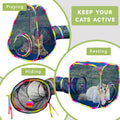 Outdoor Cat Enclosures, Cat Tunnels Catio Tents Cubes for Indoor Cats with Play Ball, Collapsible Outside Playpen Tunnel for Kitty, Rabbit, Puppy and Small Animals