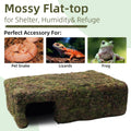 Yellow Mossy Cave Hide for Reptiles, Lizard Gecko Snake Shelter Hut