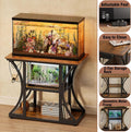 40-50 Gallon Aquarium Stand with Power Outlet & Storage Shelves, Brown