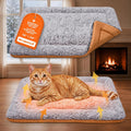 Self Warming Cat Bed, Reversible Self Heating Cat Pad, Dark Brown, 18x24 In