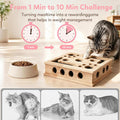 【Large&Thicken Oak 】Cat Nail File Scratcher Puzzle Box,High-Density Furniture Grade Oak,Porous Design,Stimulate Cat Expl