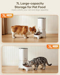 Automatic Cat Feeder with Camera - 7L/29 Cups Auto Dog Feeder with Large Food Tray & 1080P Night Vision, Elevated Bowl, 