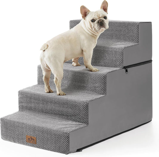COZY KISS Dog Stairs for Small Dogs, 5 Step Pet Stairs for Beds & Couches
