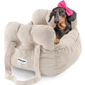 PETNEX Dog Car Seat for Small Dogs, Portable Puppy Car Seat of Easy Installation, Fashionable Pet Carrier Bag with Large Pockets, Machine Washable Dog Booster Seat (Striped Khaki)