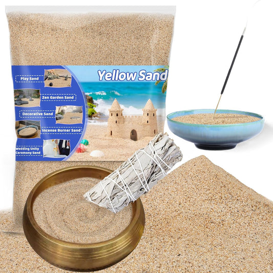 RAINFLOW 15oz Fine Yellow Sand for Crafts - Colored Quartz Zen Garden Sand