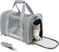 Soft Sided cat Carrier Bag Breathable Mesh Cat Dog Travel Carrier with Hand & Adjustable Crossbody Shoulder Strap (Grey,