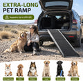 RUBLELITIE Dog Ramp for Cars SUV Truck-17.3"x71" Heavy Duty Foldable Wide Outdoor Pet Stairs with Non-Slip Surface Portable Folding Design for Large Dogs Up to 250lbs (71" L x 17.3" W)