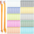 MoonyMars 200 Pcs Dog Toothbrush Cat Tooth Brushes Bulk, Double Sided Brushing Kit, Teeth Cleaning Kit Soft Bristles Long Handle, Pet Tooth Brush for Small to Large Dog, Cat, Puppy & Kitten, 10 Colors