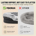 Miorun Fluffy Orthopedic Dog Bed for Large & Extra Large Dogs, Calming Plush Sofa Bed with Curved Bolster Support and Egg-Crate Foam Base, 43" Cozy Oval Pet Donut Bed with Washable Cover, Gray
