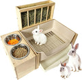 3-in-1 Large Rabbit Hay Feeder with Drawer Litter Box