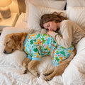 XPUDAC 2 Pack Dog Pajamas for Large Breeds, 4-Way Stretch Soft Dog Onesie Lightweight Warm Pet Clothes Jammies for Large