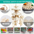 Vildroohowl Natural Bird Toys for Quaker Parrot, Lovebird, Parakeet, Cockatiel & Conure – for Chewing, Shredding & Foraging, Corn Husk, Wood & Vine with Leather Cord for Small & Medium Birds