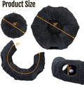 Cat Tunnel Bed with 2 Catnip Fish Toys, Interactive Cat Toys, Dark Grey