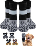 Non Slip Dog Socks with Double Sided Grips for Hardwood Floors L