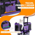 PAPZER Cat Carrier Soft-Sided Travel Bag for Medium to Large Cats Over 15lbs, Small Dog Carrier Crate Top Entry Breathable Mesh Puppy 12 Pounds, Pet Rabbit Carrying Cage Kennel Collapsible Purple