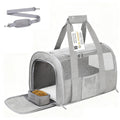 SECLATO Cat Carrier Pet Dog Carrier Airline Approved for Puppy Cat Carrier Under 15 lbs, Collapsible Soft Sided Airline Approved Cat Carriers, Grey