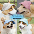 Dog Baseball Cap with Ear Holes,Breathable UV Protection Dog Sun Visor Hat, All-Season Multi-Color Hats for Dogs Cats, S
