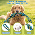 Norvy 40 Inch Dog Rope Toy for Aggressive Chewers, Heavy Duty Tug of War Chew Toy with Closed Double Loop Handles and 6 