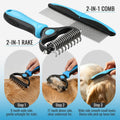 2-in-1 Dematting &Grooming Kit Brush For Cat&Dog