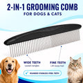 Pat Your Pet Deshedding Brush & Metal Comb Grooming Combo for Cats & Dogs
