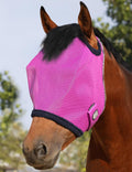Harrison Howard All Round Mesh Horse Fly Mask UV Protective with Fleece Padded Edging Purple L