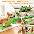 WOWBALA Dog Squeaky Toys Stretchable Crocodile for Interactive Tug of War