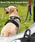 Joytale No Pull Dog Harness Medium Sized Dog, Reflective Pet Vest with Front Clip, Adjustable Soft Padded Harnesses with Easy Control Handle for Training and Walking, Black, M