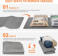 Anywish Large Cat Litter Mat for Litter Box, 47"×33" Double Layer Trapping Mat, Non-Slip Water Proof Kitty Litter Pad, Grey