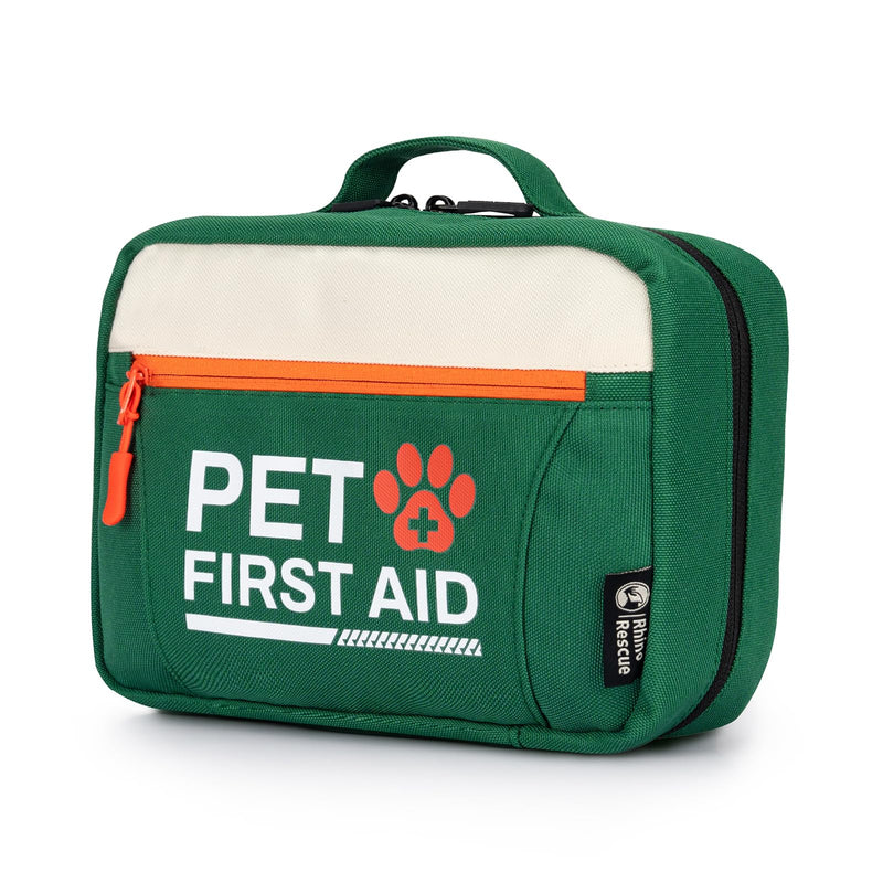 RHINO RESCUE Dog First Aid Kit, Pet Emergency Kit for Dogs & Cats with Thermometer, Toothbrush & Poop Bags for Daily Care, First Aid Supplies for Dogs Vet Approved for Home, Hunting, Travel & Camping