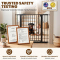 Mumeasy 36" High Extra Tall Dog Gate, 29.6"-40.5" Wide Pressure Mounted Tall Baby Gate for Dog, Auto Close Pet Gate with Door for Stairs,Doorways,House,Black