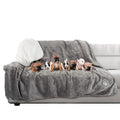 Waterproof Reversible Dog Blanket 60x70 Inches for Couch Bed Car – Soft Sherpa Fleece Pet Throw Furniture Protector Cover - Washable Pet Blanket for Dogs Cats Home Décor by PETMAKER (Gray)