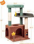Small Cat Tree for Kittens, 30" Compact Cat Tower with Wide Base
