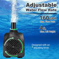 SongLong 160GPH(600L/H) 9.9ft Power Cord Submersible Pump, Water Fountain Pump with 4ft Lift for Ponds, Water Fountains,