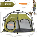 Catio Outdoor Cat Enclosure Cat Tent with 2 Doors, Waterproof & Portable, Mesh Wall, Connectable to Play Tunnels,Indoor/Outdoor Cats Enclosed Playpen for Patio Balcony Courtyard Camping-Green