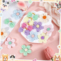 SUMMORO 24Pcs Cute Flower Dog Hair Bows with Rubber Bands Handmade Puppy Dog Grooming Bows for Dogs Girls for Holiday Spring Easter Puppy Yorkie Pet Hair Accessories