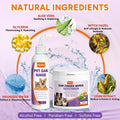 Pjordo Pet Ear Cleaner Set - Dog Ear Cleaner with Aloe Vera & Witch Hazel, Dog & Cat Ear Cleaner Solution for Soothing Ear Itching & Deodorize, Ear Wipes for Dogs & Cat Gently Removing Ear Wax & Dirt