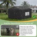 STARTWO Outdoor Dog Kennel Cover, 600D Heavy Duty Full Coverage for 10'Dx10'Wx6.5'H Dog Cages, with Transparent Window, 