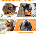 ARGCONNER 6 Pcs Stainless Steel Cat Bowls, Metal Cat Bowls Whisker Friendly, 5.5Inch Shallow Wide Cat Food Dishes, Replacement Basic Cat Plates