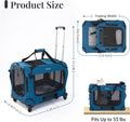 Extra Large Rolling Cat Carrier with Wheels, Soft Sided Pet Dog Carrier on Wheels for Big Cat 20lbs+ 2 Cats, Car Travel 