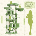 Heybly Cat Tree, 71-Inch-Tall Tower for Indoor Cats with 2 Perches HCT034GR