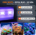 hygger LED Saltwater Aquarium Light, 24/7 Mode Nano Tank Reef Light for Coral, Refugium Light with White, Blue, U-V LEDs