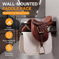 4 Pack Wall Mounted Saddle Racks with Pad Bar,Heavy Duty Black Saddle Rack, Sturdy Saddle Rack for British Western Saddl