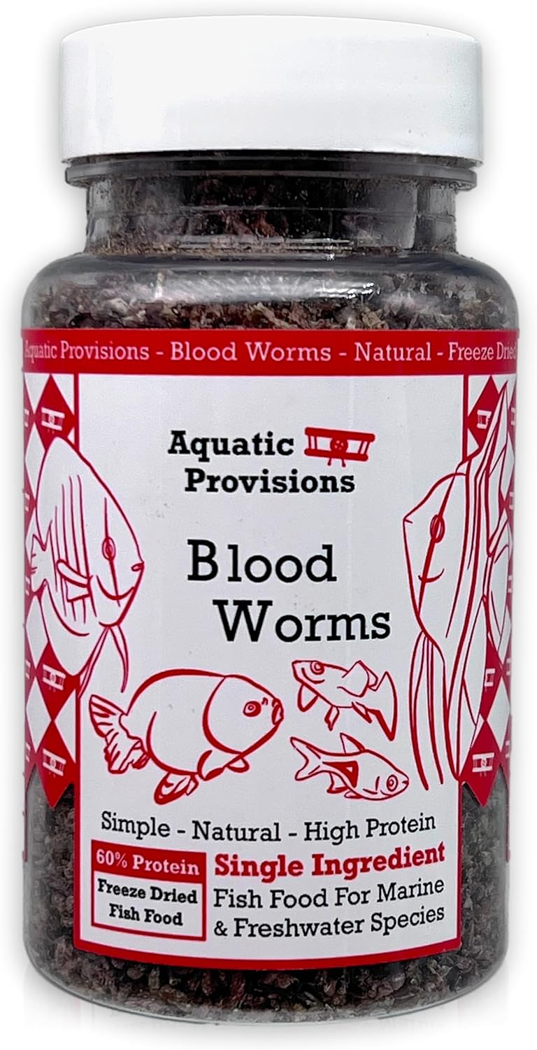 Aquatic Provisions Freeze Dried Bloodworms for Fish, 0.5 oz (14.2g) Jar