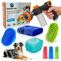 Dog Washing Hose Attachment,All in One Dog Bath Attachment for Tub-Dog Shampoo Sprayer,Dog Washing Kit-Dog Drying Towel,Dog Tooth Brush,Dog Washing Brush,Dog Scrubber for Bath and Dog Shampoo Brush