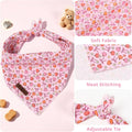 LIONET PAWS Fall Dog Bandana for Small Medium Large Dogs-Pink Pumpkin S
